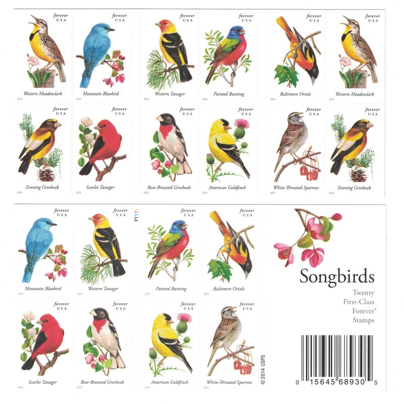 USPS Songbirds Forever Stamps - Booklet of 20 Postage Stamps - Image 3